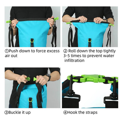 ROCK CLOUD Dry Bag Waterproof 10L Dry Sack for Kayaking Rafting Boating Beach Surfing Swimming Canoe Camping Hiking Fishing Ski