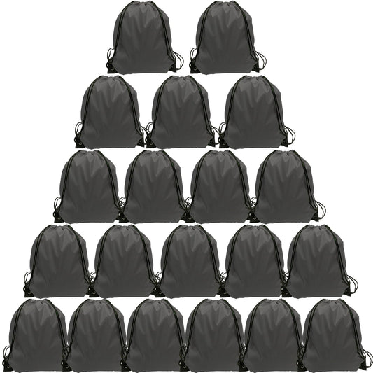 GoodtoU Drawstring Backpacks, Drawstring Bags Bulk Cinch Sack Drawstring Gym Bag for Sport, Traveling, Team (20Pcs, Grey)