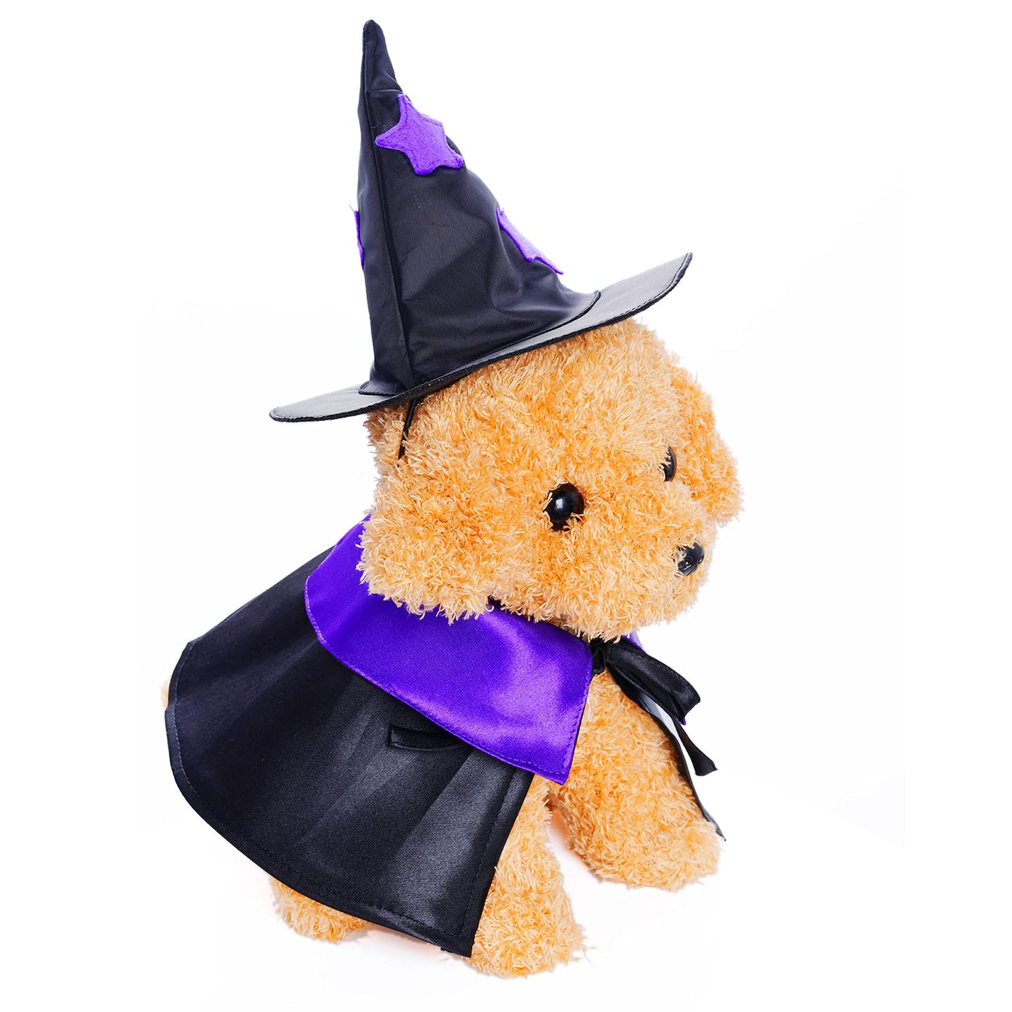 Dxhycc Halloween Pet Costume Cat Wizard Costume Funny Wizard Cat Clothes Cloak and Hat for Small Dogs Outfits