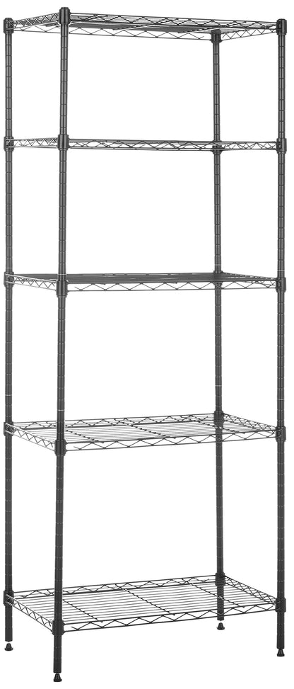 Amazon Basics 3-Shelf Adjustable Heavy Duty Steel Wire Rack Storage Shelving Organizer for Kitchen, Garage, 23.2" L x 13.4" W x 30" H, Black