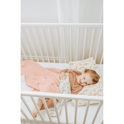 Konssy Muslin Toddler Pillowcase for 13x18 Pillow, 2 Pack Soft & Breathable Cotton Toddler Pillow Case, 100% Cotton Travel Pillow Covers for Baby Kids (Floral, Pink)