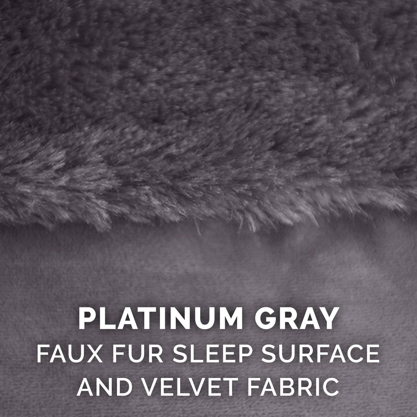 Furhaven Pet Dog Bed Cover - Plush Faux Fur & Velvet L Shaped Chaise Lounge Living Room Corner Couch Pet Bed Replacement Cover for Dogs & Cats, Platinum Gray, Jumbo