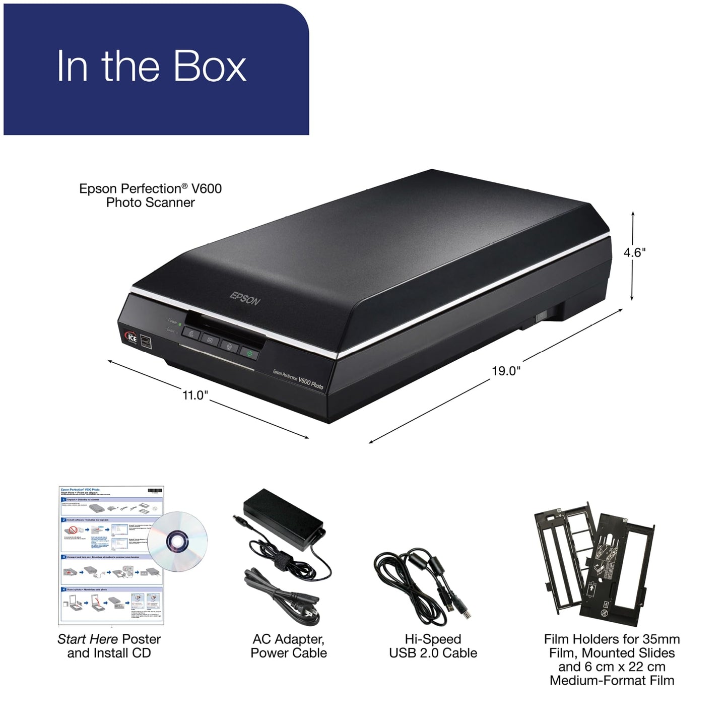 Epson Perfection V600 Color Photo, Image, Film, Negative & Document Scanner