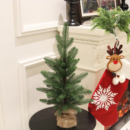 Tabletop Christmas Tree Artificial 24IN Realistic Mini PE Xmas Tree for Table Desk Home Christmas Decorations 2FT