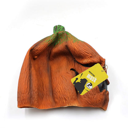 CreepyParty Deluxe Novelty Halloween Costume Party Props Latex Pumpkin Head Mask (Pumpkin)