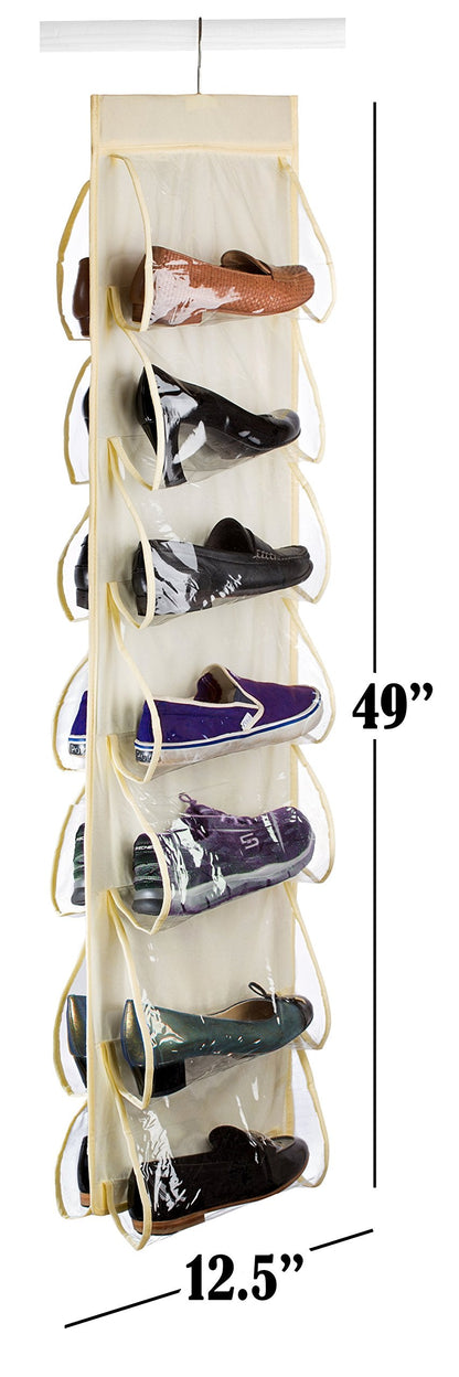 Handy Laundry Hanging Shoe Organizer - 14 Pockets - Clear Pockets Will Protect Your Shoes, Handbags, Purse & Enable You to Find Them Easily. Hang it in a Closet to Keep Your Closet Neat & Organized.