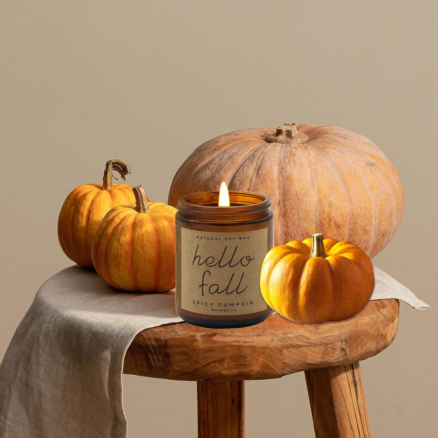 Fall Decorations for Home - Fall Candles, Gifts for Women, Natural Soy Wax Pumpkin Spice Scented Candles