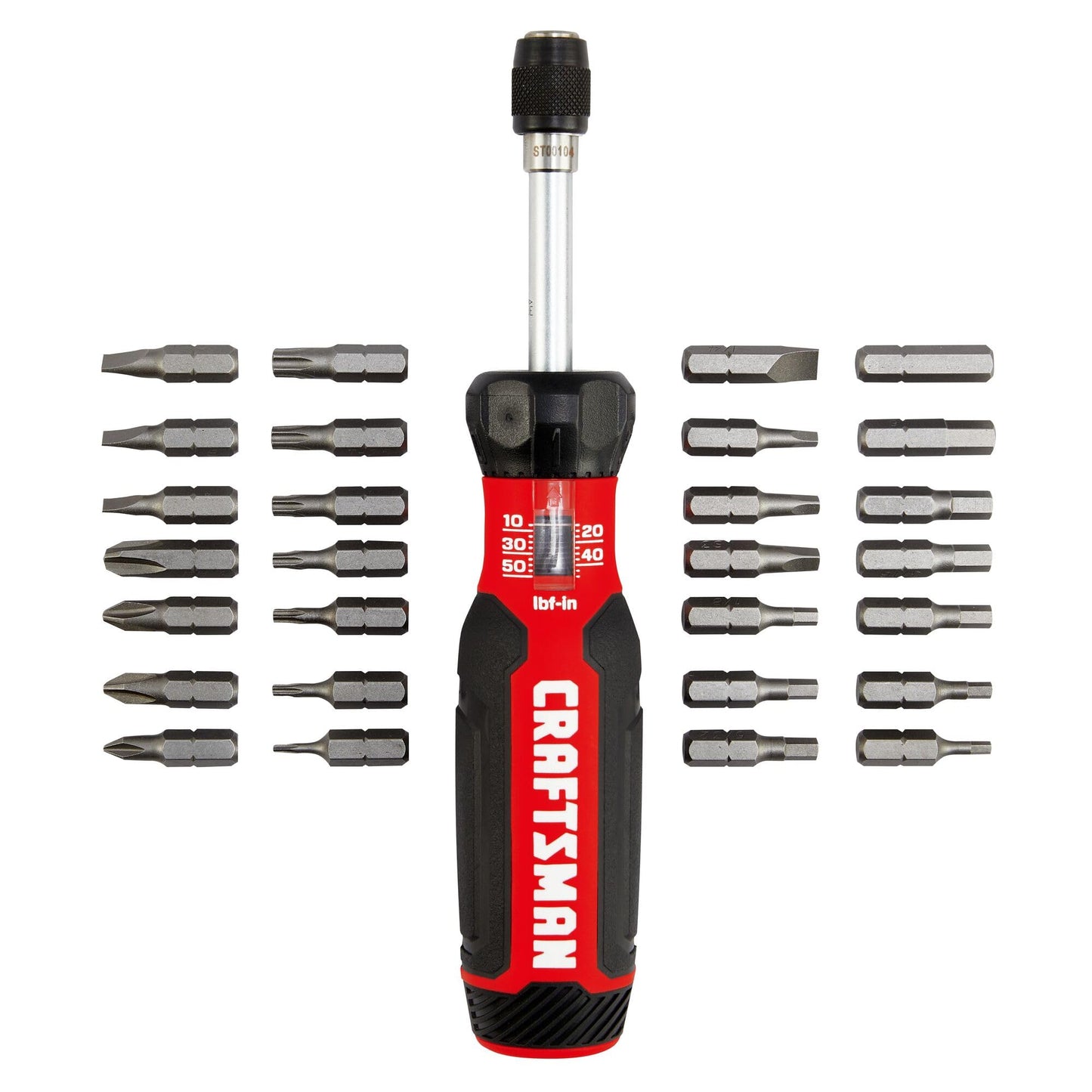 CRAFTSMAN Torque Screwdriver Set with Storage, 1" Phillips, Slotted, Hex, Torx and Square Screwdriving Bits, 29 Piece (CMHT68130)