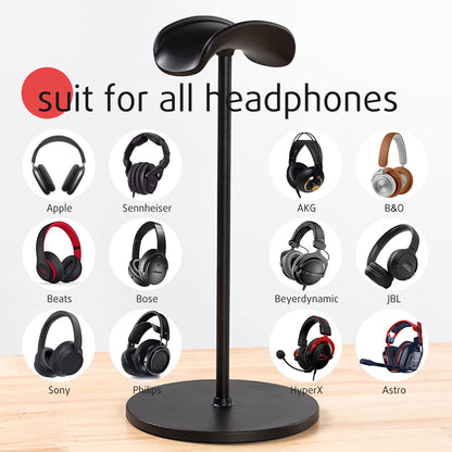 G.CATACC Headphone Stand for Desk, Anti-Slip Earphone Headset Holder for Apple, Bose, Sony, Philips, Sennheiser, Beats Gaming Over-ear Headphones - Black