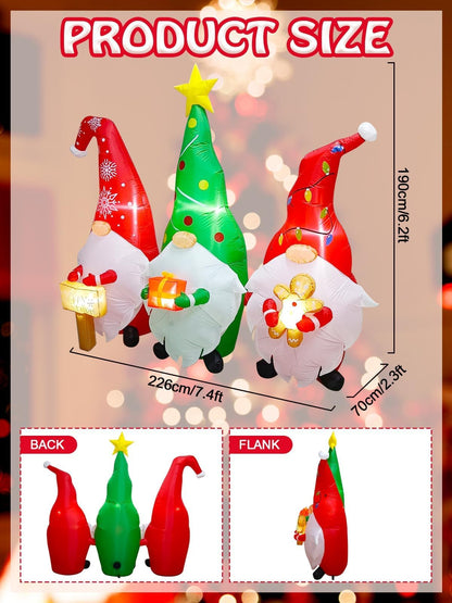 Kalolary Christmas Inflatables Decorations Gnome with Christmas Signs Gift Gingerbread Man Blow Up Yard Decoration for Halloween Party Indoor, Outdoor, Yard, Garden, Lawn Decorations