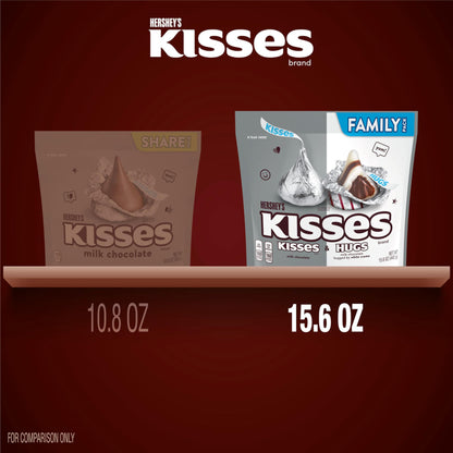 HERSHEY'S HUGS & KISSES Milk Chocolate and White Creme Candy Family Pack, 15.6 oz