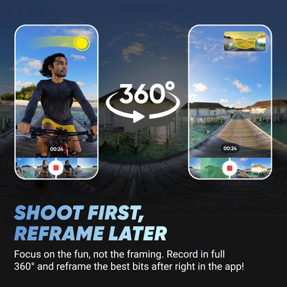 Insta360 X4 Standard Bundle - Waterproof 8K 360 Action Camera, 4K Wide-Angle Video, Invisible Selfie Stick Effect, Removable Lens Guards, 135 Min Battery Life, AI Editing, Stabilization