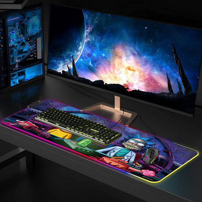 Envysun RGB Mouse Pad LED Light Gaming Mouse Pad with Rubber Base Colorful Computer Carpet Desk Mat for PC Laptop (800x300mm feidie)