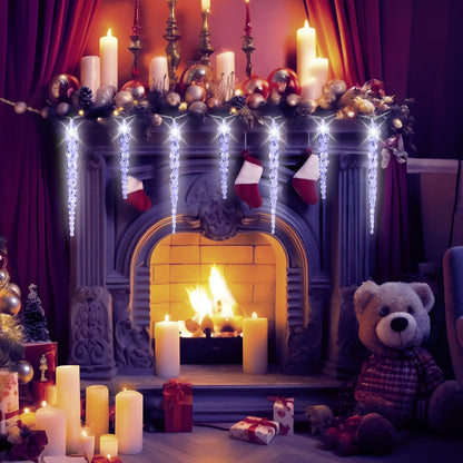 (New) Outdoor Icicle Lights, 16.2Ft 40 LED Twinkling Icicle String Lights, Connectable 40 Tubes Chrisitmas Lights, Waterproof Hanging Christmas Ornament Plug in for Wedding, New Year, Home Decor