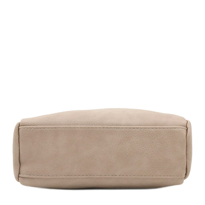 FashionPuzzle Triple Zip Small Crossbody Bag