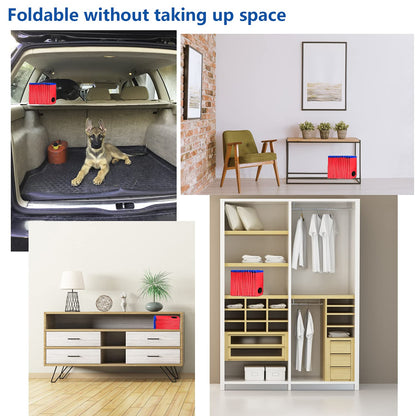 ITidyHome Foldable Pet Dog Kids Swimming Pool(40'' x 12''),Plastic Anti-Slip PVC Bathing Tub Swimming Pool Durable Fiberboard Kiddie Pool Red