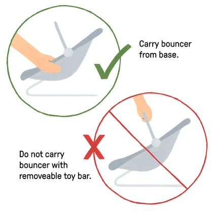 Ingenuity InLighten Baby Bouncer Infant Seat with Light Up -Toy Bar, Vibrations, Tummy Time Pillow & Sounds, 0-6 Months Up to 20 lbs (Twinkle Tails Bunny)