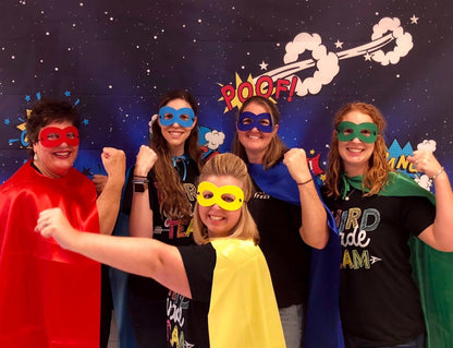 Kidsfere Superhero Capes and Masks for Adults Men Women Team Building Dress Up Party Cape Halloween Costume 7 Pack (Mixed Colors)