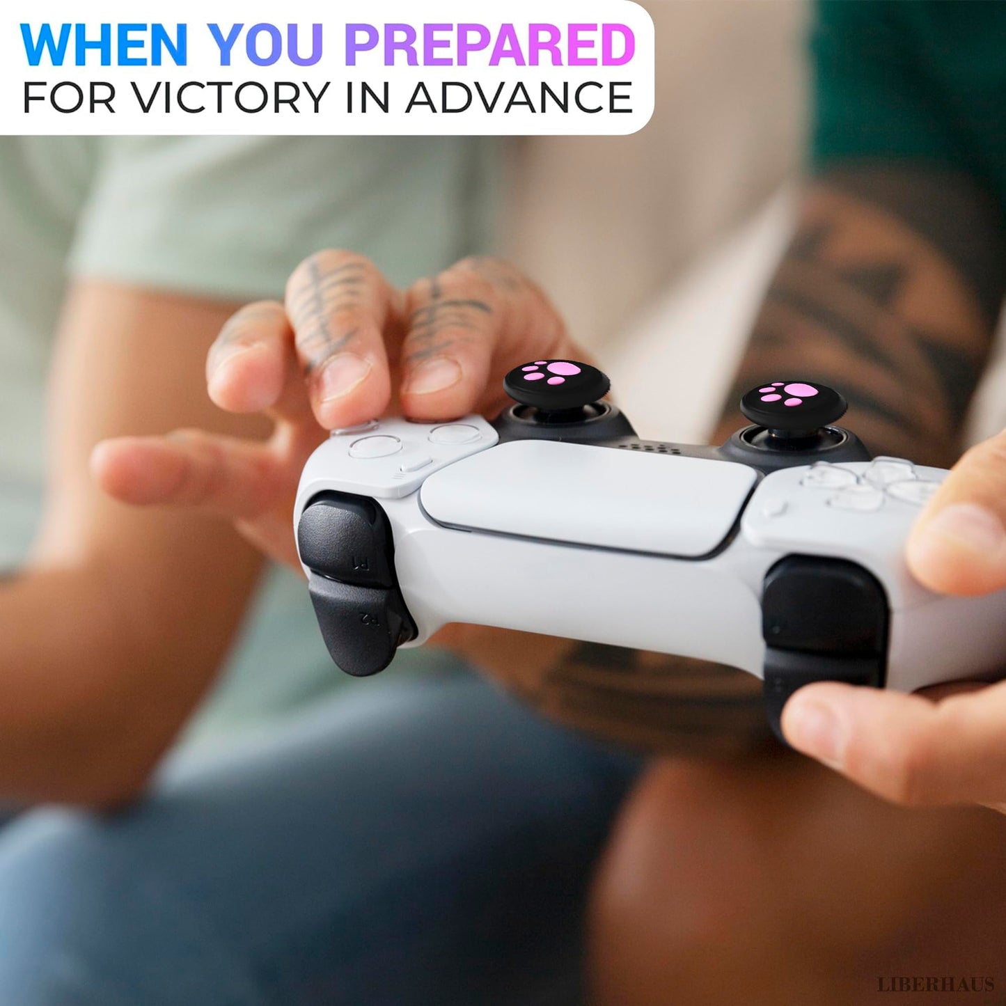 4Pcs Cat Paw Pink Ps5 Thumbstick Grips - Controller Accessories for Ps4, Ps3, Steam Deck, Xbox and Nintendo Switch – Cute Joystick Caps, Anti-Slip Silicone PlayStation 5 Trumb Grip