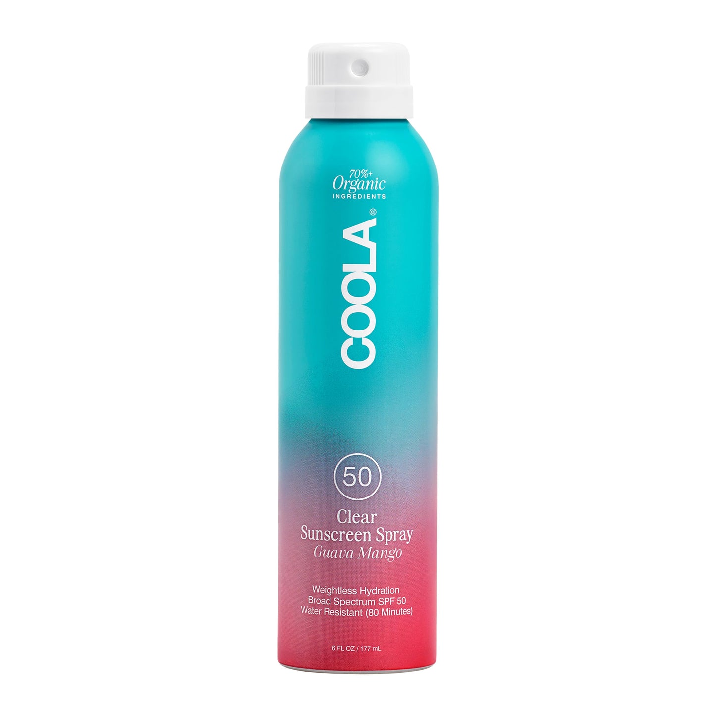 COOLA Organic Sunscreen SPF 50 Sunblock Spray, Dermatologist Tested Skin Care For Daily Protection, Vegan And Gluten Free, Guava Mango, 6 Fl Oz