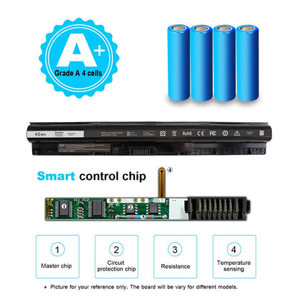 40Wh Type M5Y1K 14.8V Battery for Dell Inspiron 15 5000 3000 Series 5566 5555 5558 5559 5758 3567 3551 3552 3558 14 3451 3452 3458 5458 17 5755 5758 5759 GXVJ3 HD4J0 WKRJ2 VN3N0 P51F P47F P63F P64G