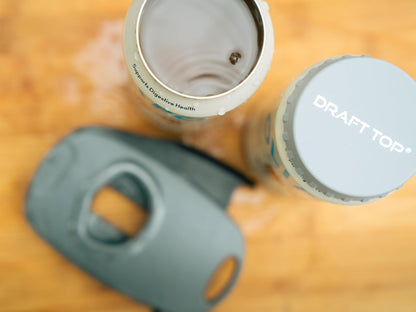 Draft Top Lift Universal Topless Can Opener - Smooth Edge Aluminum Can Lid Remover For Beer, Cocktails, & Soda - Ideal For Tailgating & Garnishes, As Seen On Shark Tank, Made In The USA, Black & Grey