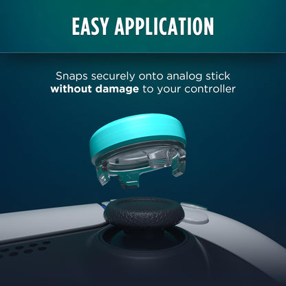 KontrolFreek Lotus for PlayStation 5 (PS5) and PlayStation 4 (PS4) | Performance Thumbsticks | 2 Mid-Rise Concave | Teal/Clear