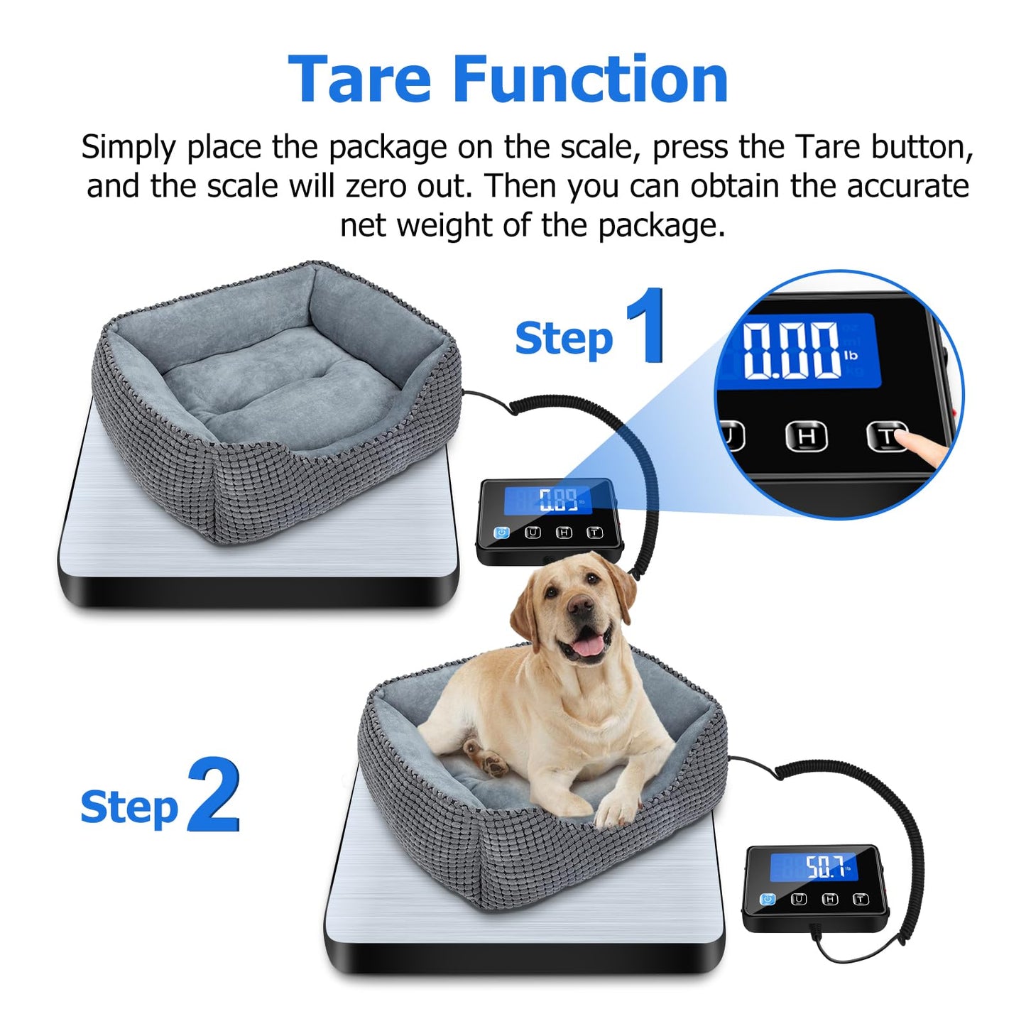 KUAIVO Shipping Scale, 440 lbs/0.35oz High Accurate Digital Postal Scale with Hold/Tare Function, Shipping Scale for Small Business, Packages, Luggage, Home Use, Battery & Charging Cable Include