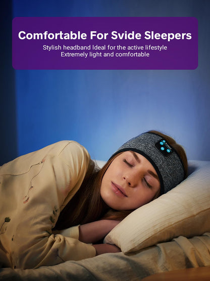 Fulext Sleep Headphones Bluetooth Headband,Sleeping Headphones Sports Headband, Long Time Play Sleeping Headsets with Built in Speakers Perfect for Workout,Running,Yoga