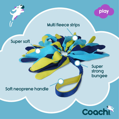 Coachi Tuggi Spider - Interactive Dog Toy for Tug of War & Play. Strong & Comfortable, Stretchy Bungee Handle, Reward Training, Interrupting Biting & Chewing. Ideal for Agility & Suitable for Puppies