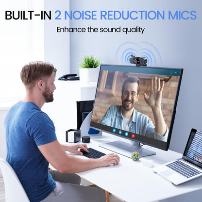 EMEET 1080P Webcam with Microphone, C960 Web Cam, 2 Mics, 90° FOV, USB Type-A & A-to-C Adapter, Plug&Play Computer Camera for Online Calling, Zoom/Teams/Facetime, Switch 2 Camera Support, 2025 Version