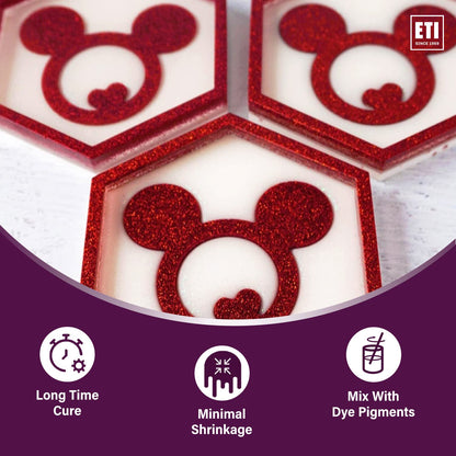 Environmental Technology EasyCast Crystal Clear Casting Epoxy Mix (2-Part Kit) For Coating of Small Arts & Crafts, Wood, Jewelry Making | Low Odor & Solvent Free | 8 oz Resin + 8oz Hardener (16 ounce)