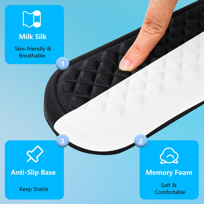 ELZO Wrist Rest for Keyboard and Mouse, Soft Memory Foam Wrist Support, Computer Ergonomic Wrist Support Pad, Non-Slip Wrist Rest for Computer Keyboard, Made Easy Typing & Relieve Wrist Pain(Black)