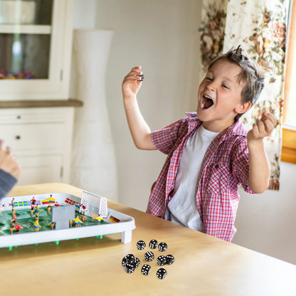 GWHOLE 12 Pcs Standard Game Dice Set, 6-Sided Black Mini Dice for Board Game Math Teaching Project,(Round Corner)