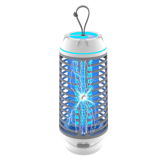 Cordless Bug Zapper Outdoor, Mosquito Zapper, Mosquito Repellent Outdoor, Fly Zapper Waterproof, Portable Camping Bug Zapper, Auto ON-Off Mosquito Trap for Indoor, Patio, Garden, White