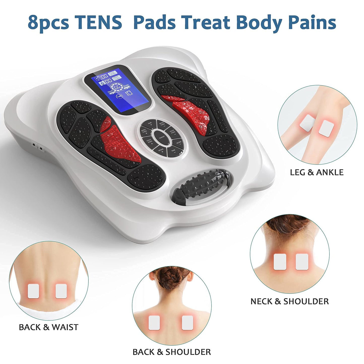 Creliver EMS & TENS Foot Nerve Muscle Massager, Electric Foot Stimulator Improves Circulation, Feet Legs Circulation Machine Relieves Body Pains, Neuropathy (FSA or HSA Eligible)
