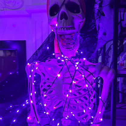 WATERGLIDE Extra Long 328 FT Halloween Lights, 1000 LED Outdoor Fairy String Light, Green PVC Copper Wire Christmas Lights, Plug in 8 Modes & Waterproof for Tree Party Home Yard Decor, Purple