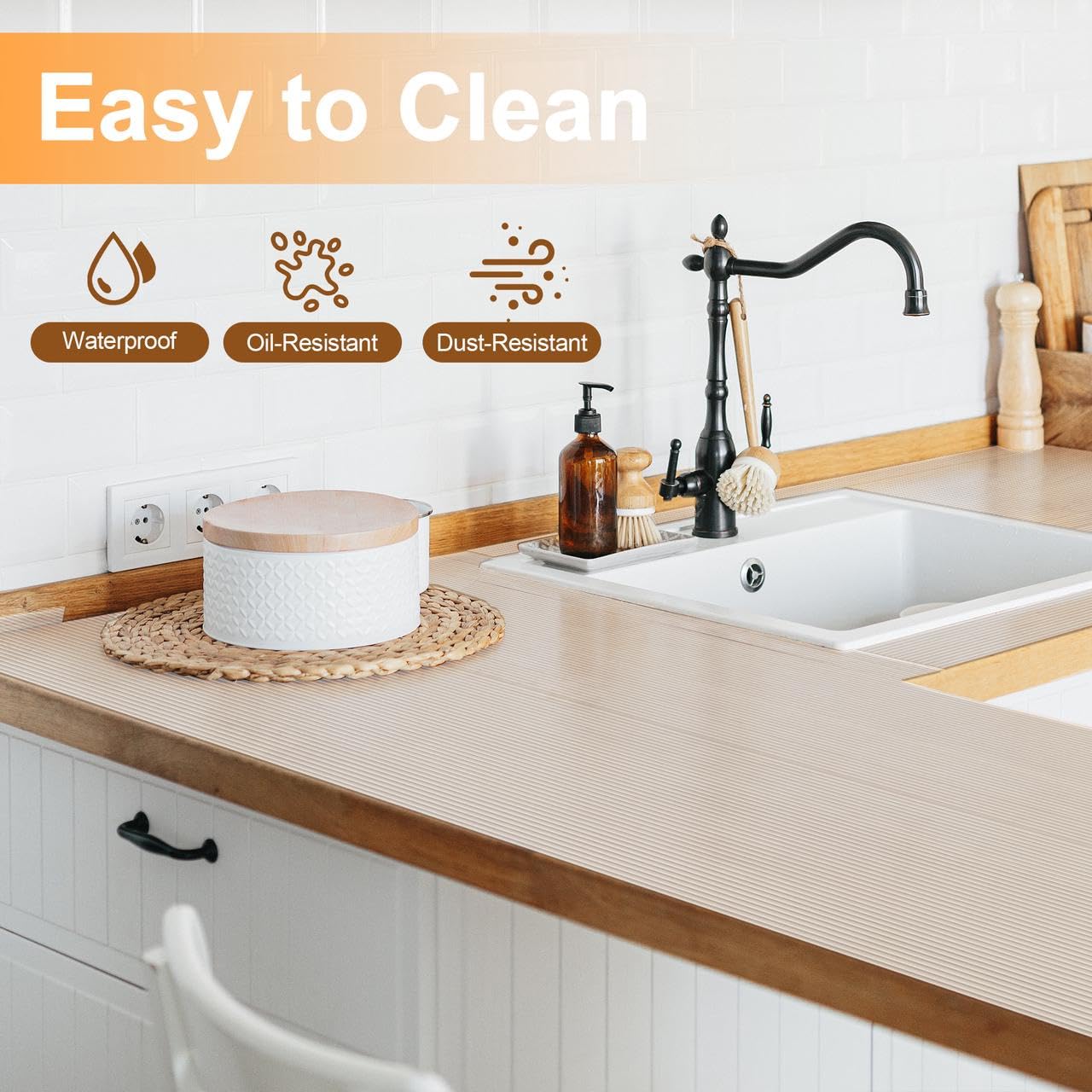 FEXIA Shelf Liner for Kitchen Cabinets, 17.5 Inch x 20 FT, Non Adhesive Drawer Liner, Refrigerator Liners, Washable Oil-Proof Fridge Pads Shelves Drawer, Cabinet Mat for Shelves (Clear)