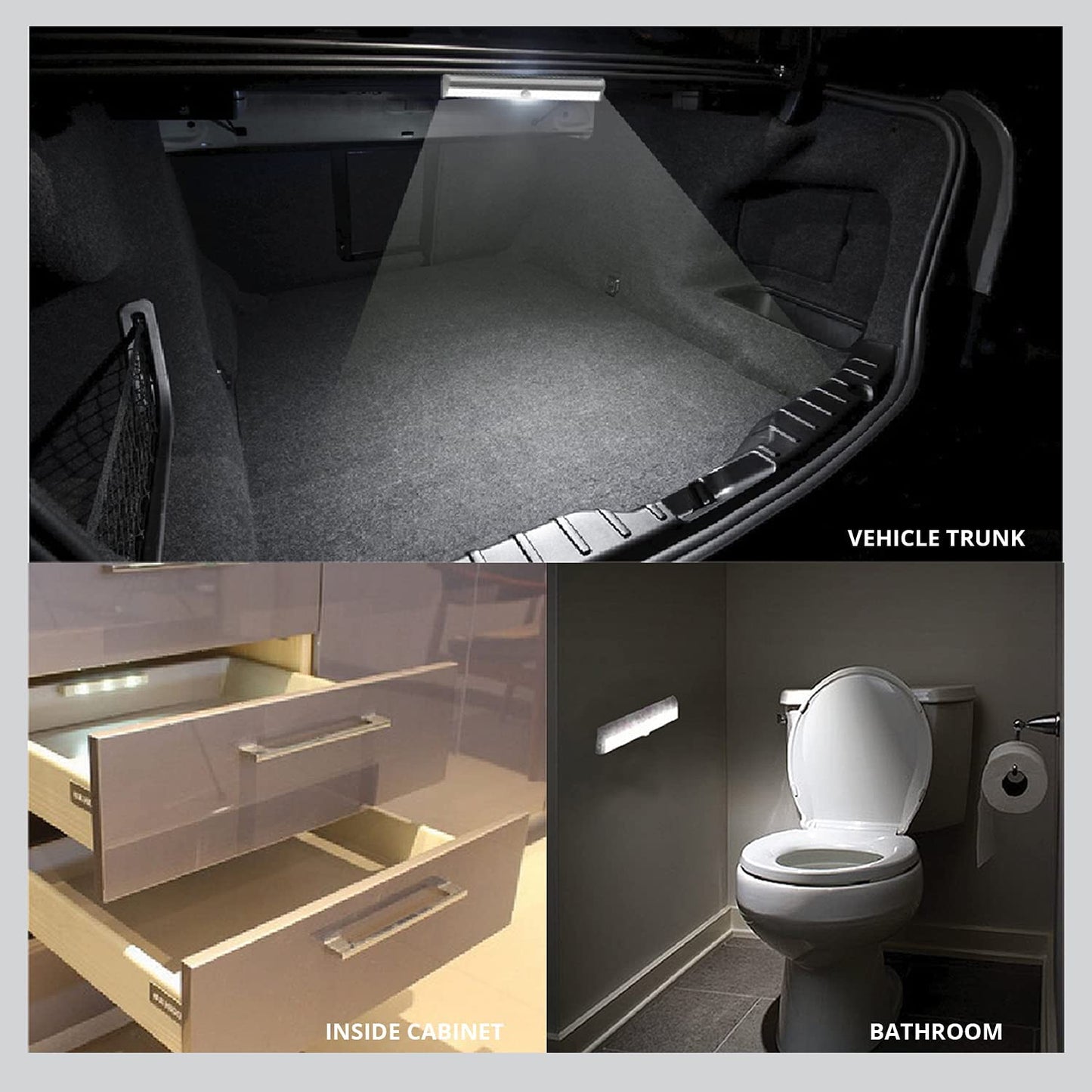 LED Motion Sensor Light 10 LED Battery Operated Lights - LED Under Cabinet Lighting - Stick On Lights Magnetic Wireless Motion Sensor Night Light for Closet Counter Stairway [3 Pack] by PeakPlus