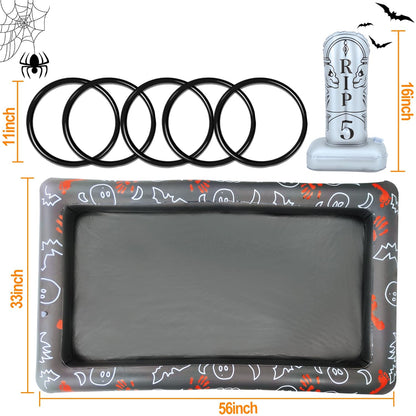 Giant Tombstone Ring Toss Games Halloween Party Game Favors for Kids Inflatable Gravestone Ring Toss Game Halloween Party Decor Outdoor Carnival Game Classroom Indoor Outdoor School Yard