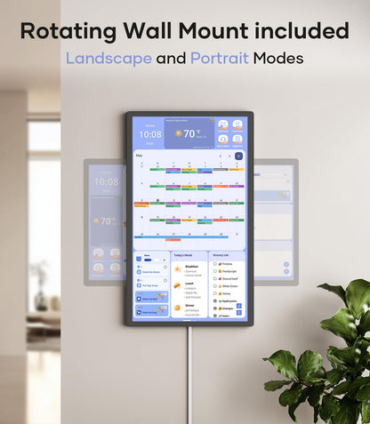 Cozyla 24'' Digital Calendar Wall Touch Screen Syncs All Android Tablet Apps To Do List Notepad Electronic Wall Smart Calendar for Family Chore Chart for Kids Adults Meal Planner Wall Mount Black