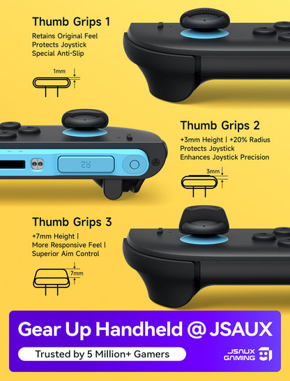 JSAUX Thumb Grips for Nintendo Switch 2 (2025), Switch Thumb Grip Caps, Ergonomic Design, Enhanced Gaming Grip, Comfortable & Durable, Joycon Grip Button Stick Cover - Black, 3Pairs(6pcs)