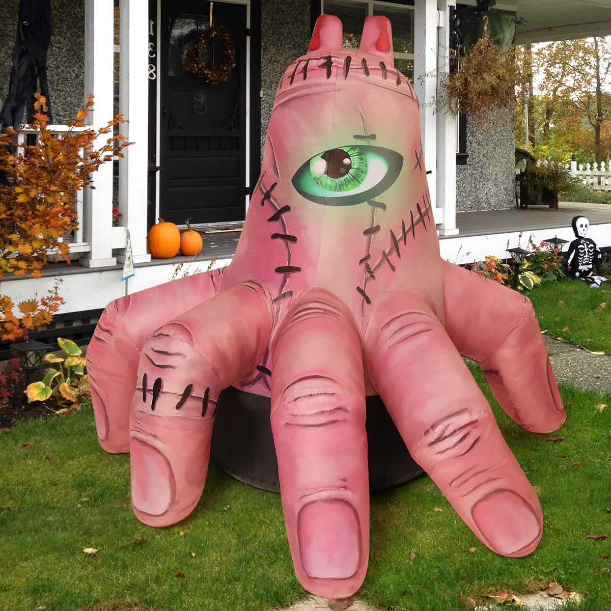 COMIN 6 FT Halloween Inflatables Hand Outdoor Decorations Blow Up Yard Scary Giant with Built-in LEDs for Indoor Party Garden Lawn Decor (Skin)