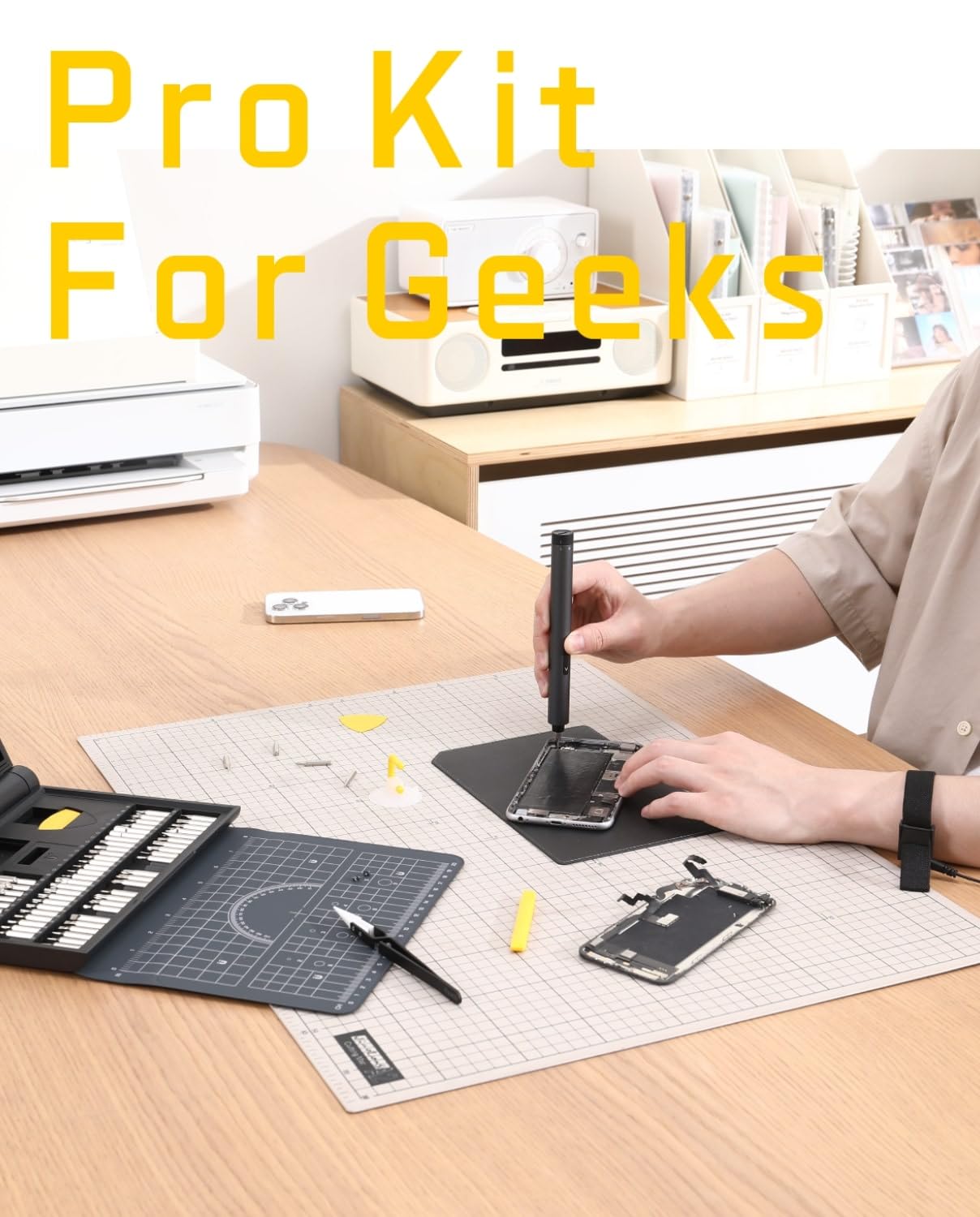 Fanttik E1 NEX Workstation 3.7V Electric Screwdriver Kit, Precision Screwdriver Set, 64 Magnetic Bits, 12 Types Fix Tools, 0.05/0.2 N.m, Repair Tool for Phone Laptop Watch Electronics