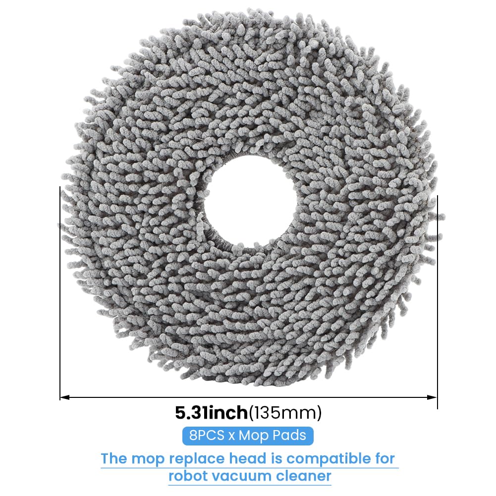 8pcs Mop Pads Compatible with Roborock Q Revo/Qrevo MaxV Robot Vacuum Cleaner, roborock mop pads, Spin Cleaning Pads Replacement Accessories