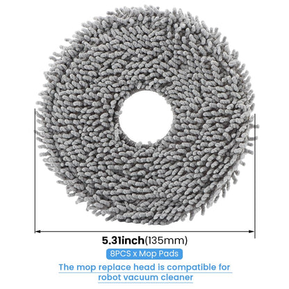 8pcs Mop Pads Compatible with Roborock Q Revo/Qrevo MaxV Robot Vacuum Cleaner, roborock mop pads, Spin Cleaning Pads Replacement Accessories