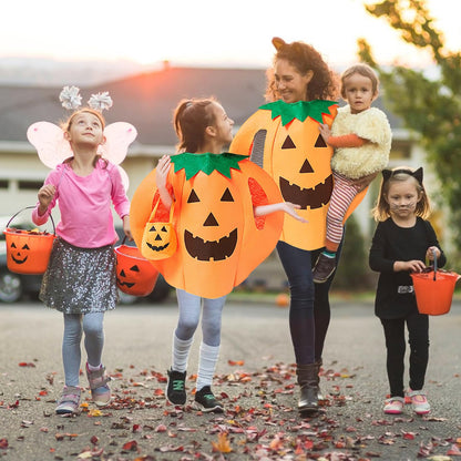 CLOOOUDS 3PCS Halloween Pumpkin Costume for Kids Children Halloween Pumpkin Cosplay Party Clothes With A Hat,A Bag