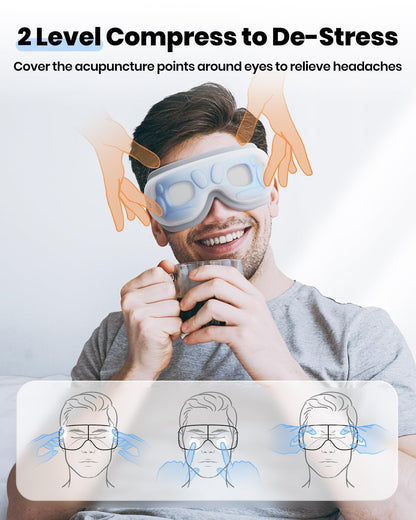 latumab Eye Massager with Heat, Heated Eye Mask with Bluetooth Music, Face Massager, Mask for Migraine & Headache Relief, Improved Sleep, Birthday Gifts for Mom Dad Women Men Her Him