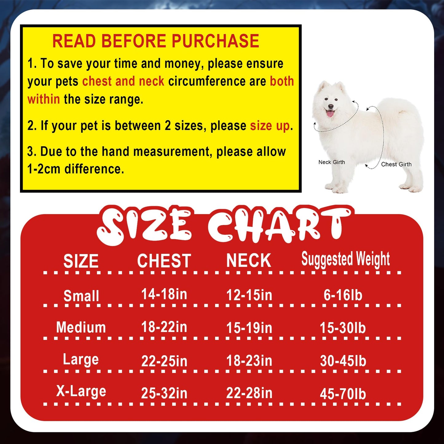 GOYOSWA Dog Halloween Costumes, Pet Deadly Doll Dog Costume Funny Dog Costumes Dog Halloween Costume Clothes for Small Medium Large Extra Large Dogs Pets (Medium)