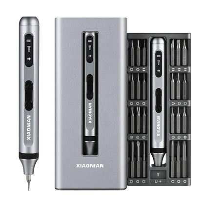 52 in 1 Electric Screwdriver Set,XIAONIAN 3.7V Mini Precision Screwdriver Set with 48 S2 Magnetic Bits,USB-C Charging Cable,LED Light,Small Repair Tool Kit for Phone,Watch,Eyeglasses,PC,Camera,Laptop